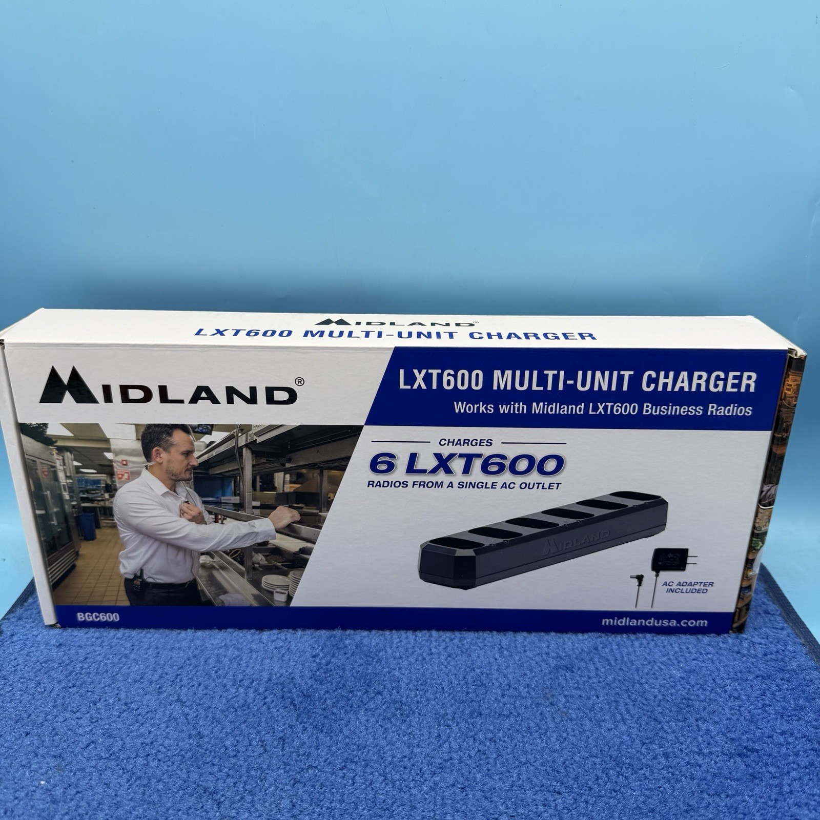 Midland Two-Way Business Radio Six-Slotted Desktop Charger – BGC600
