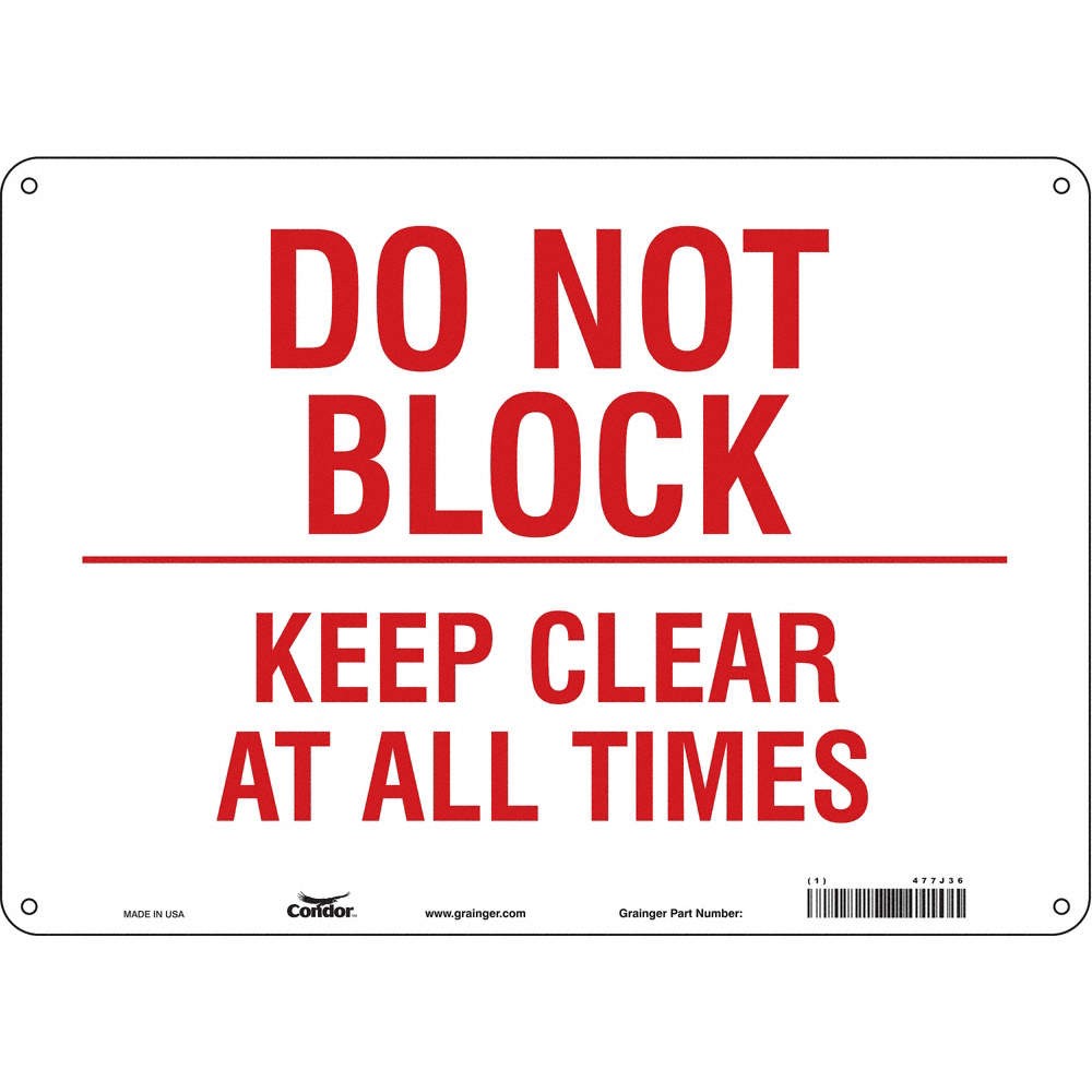 CONDOR 477J36 Safety Sign,10 in x 14 in,Polyethylene 477J36