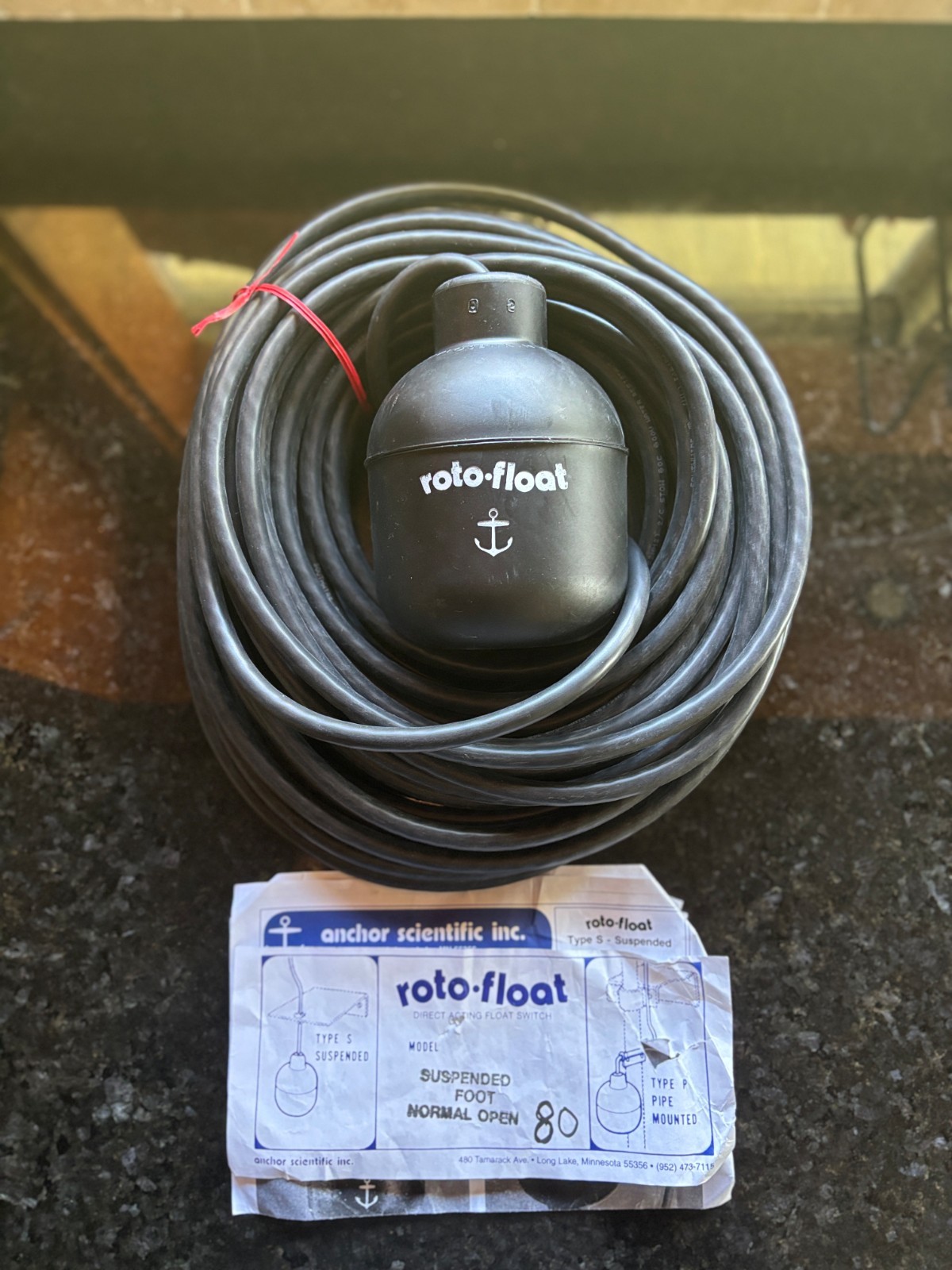 Anchor Scientific P80NO Float Switch 80′