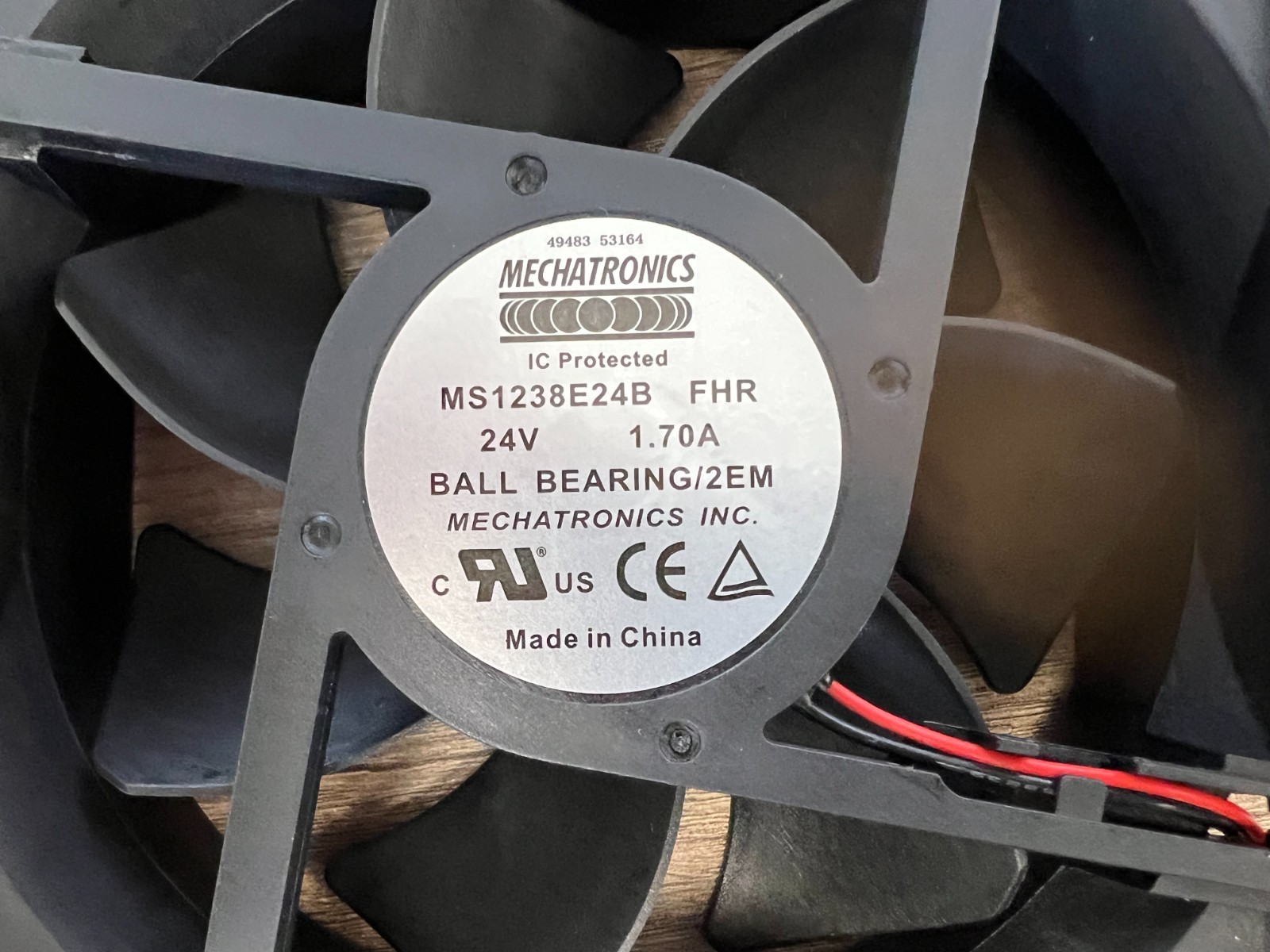 Mechatronics MS1238E24B1+6-FHR-2EM Tubeaxial Fan – 24VDC – Square 120mm L x 1…