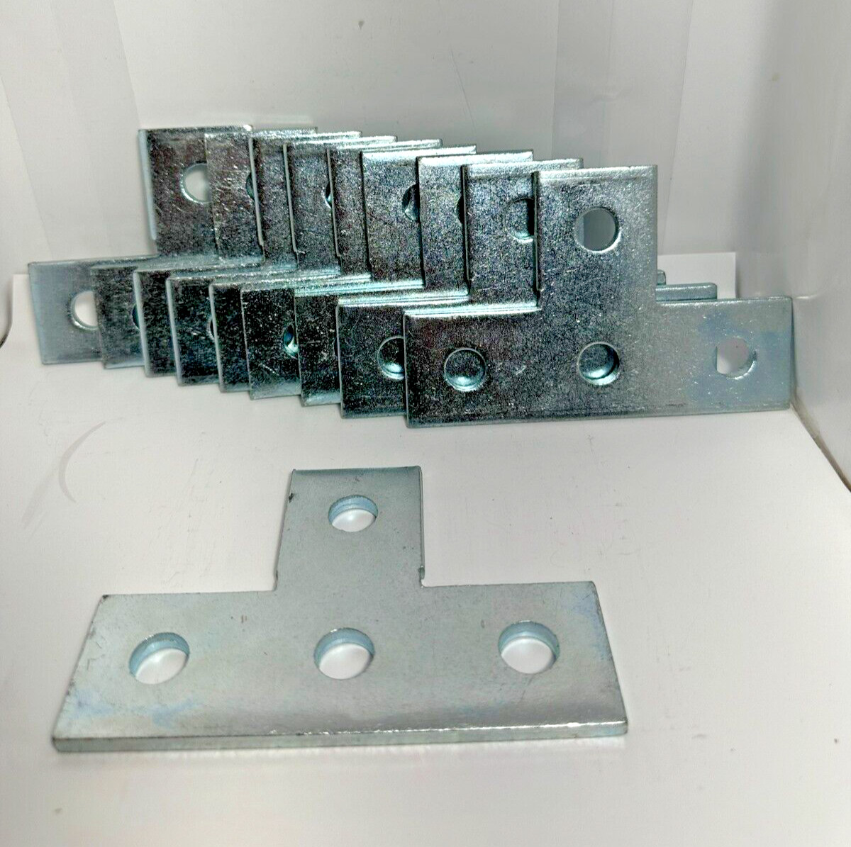 10pc Grainger 5YE23 Tee Plates 4 Holes Steel Flat Cross Plate Fitting V346EG