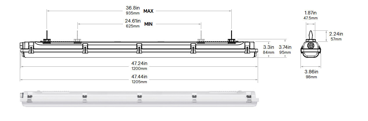Philips Day-Brite LED Vapor Tight LED Light Fixture, 48 inch,