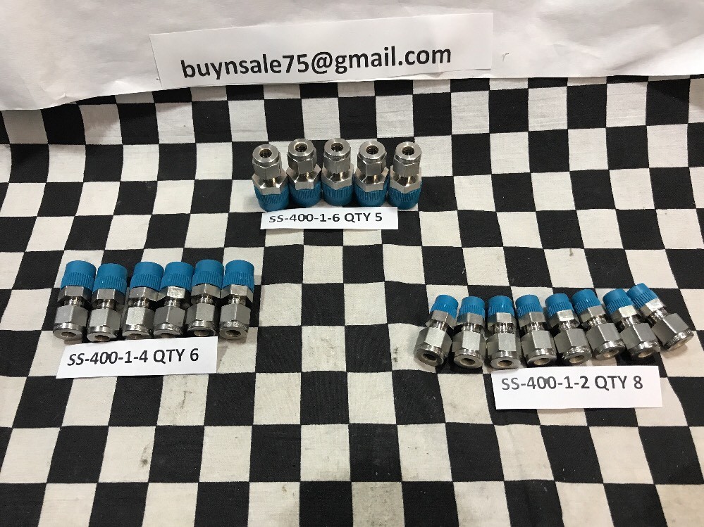 19x SWAGELOK Male Connector 1/4″ T, SS-400-1-4, SS-400-1-6, SS-400-1-2 #1549F1