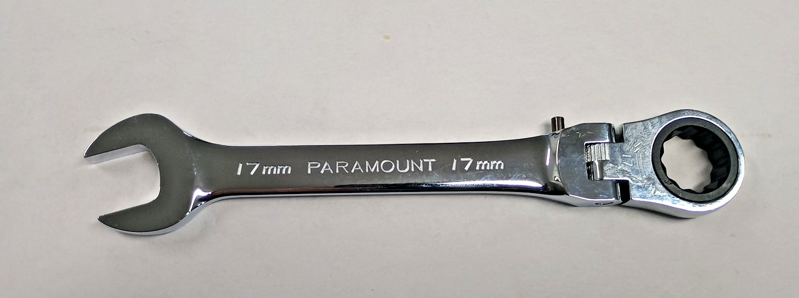 Paramount 17 mm LOCKING FLEX HEAD Ratcheting Combination Wrench Chrome