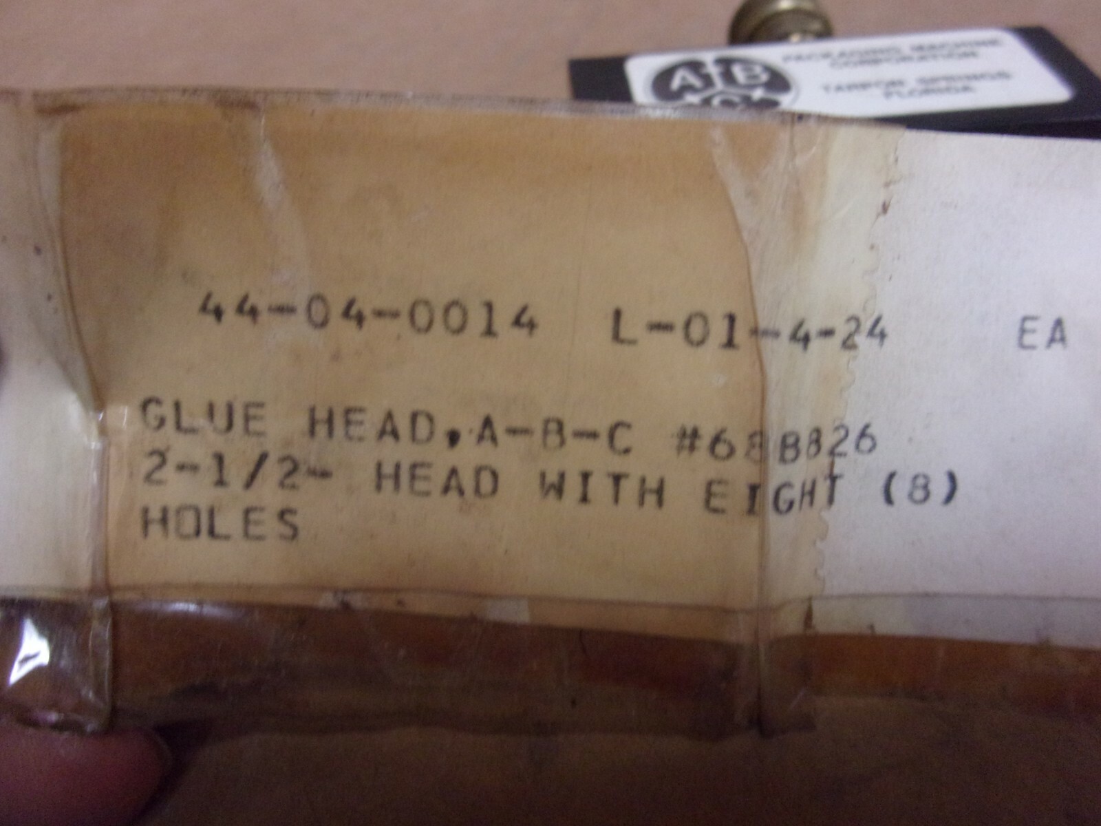 ABC Packaging Machine Corp. Glue Head , 688826 , lot of 2