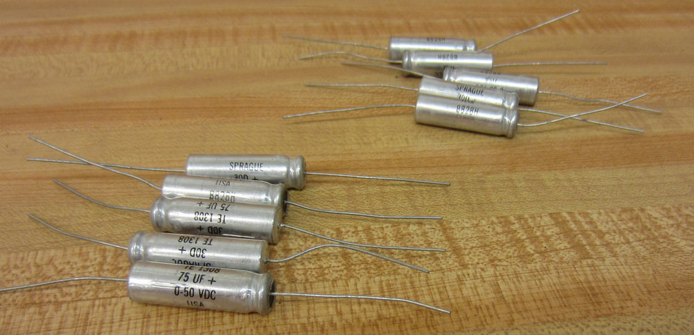 Sprague TE 1308 Capacitor TE1308 30 D + 75 UF + 0-50VDC (Pack of 10)