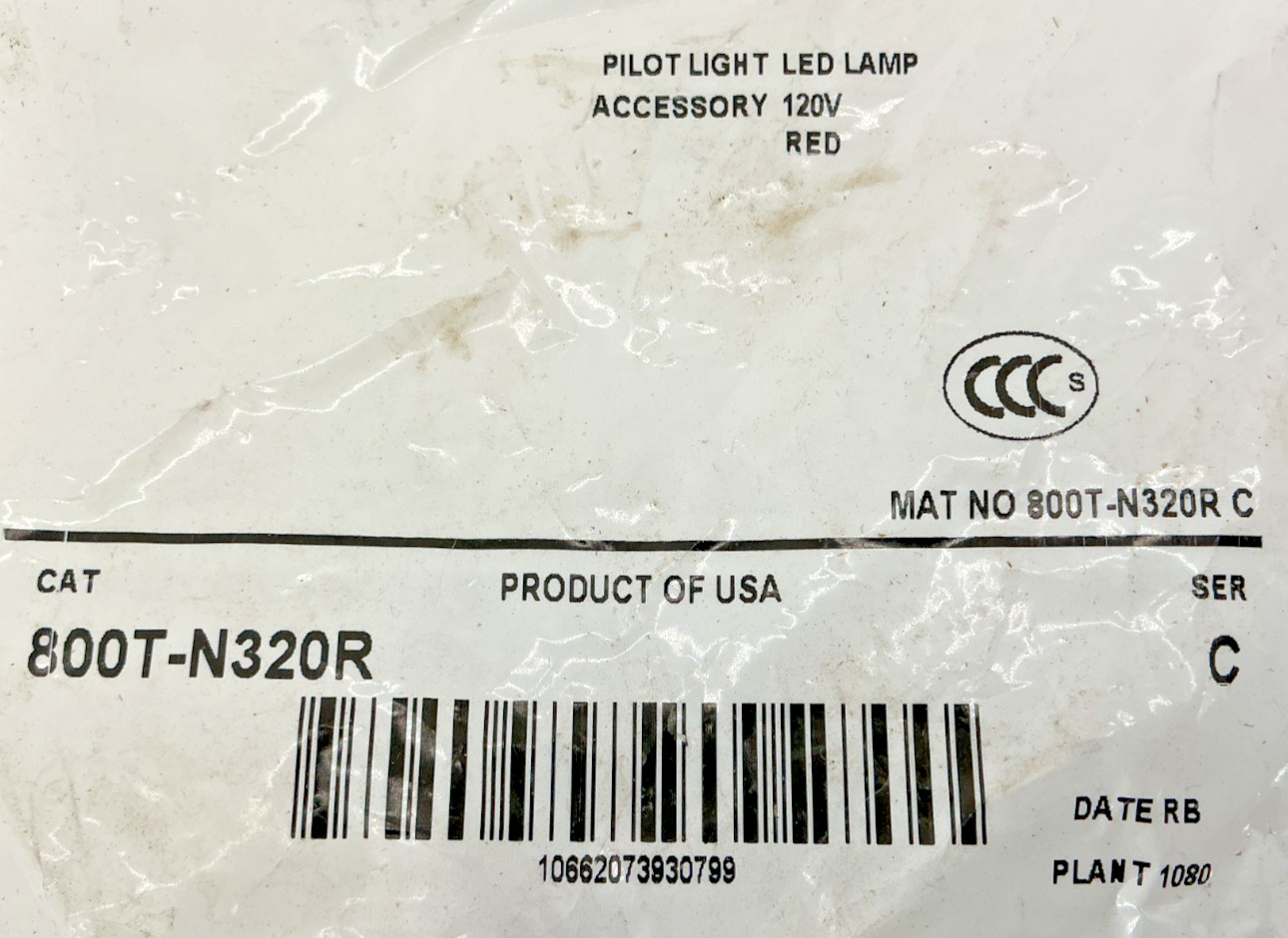 New Allen Bradley 800T-N320R Ser C Pilot Light Accessory LED Light Bulb 120V Red