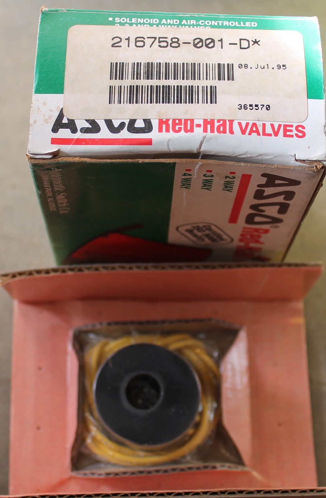 ASCO 216758-001-D, High Tension Coil, 120V, Range of 10.5 to11.8W
