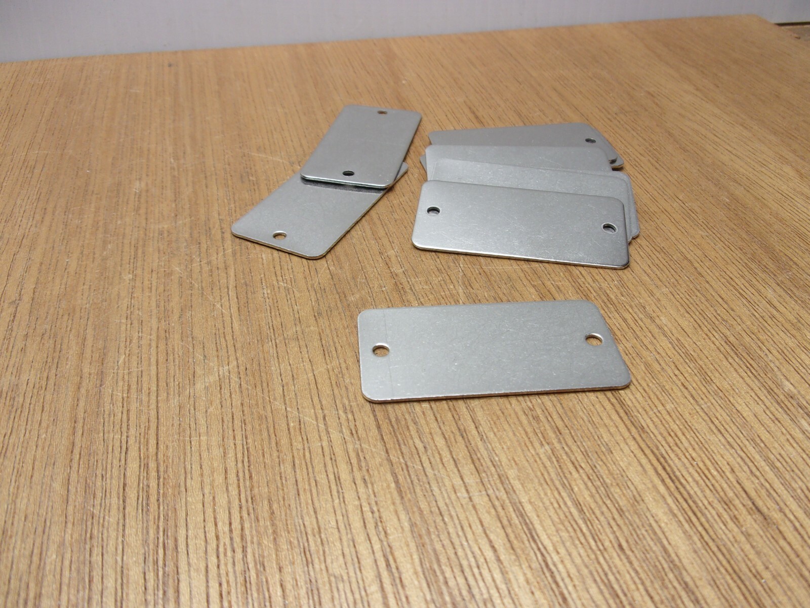 (Qty.10) C.H. Hanson 76S Stainless Steel Blank ID Tag 1″ x 2″ X.035″ USA