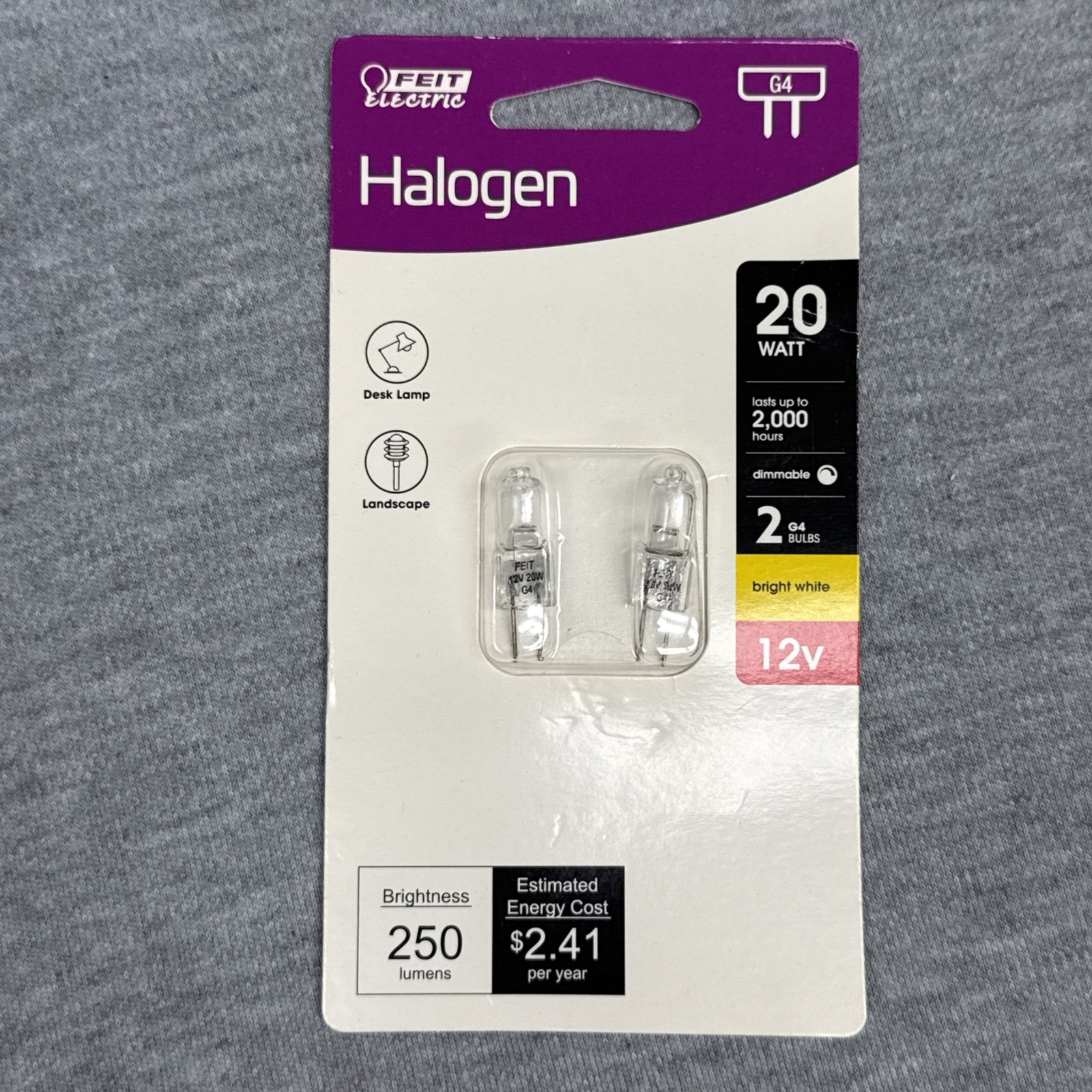 Feit Electric 20-Watt G4, Clear Bulb 12 Volt Bulbs (Set of 2)