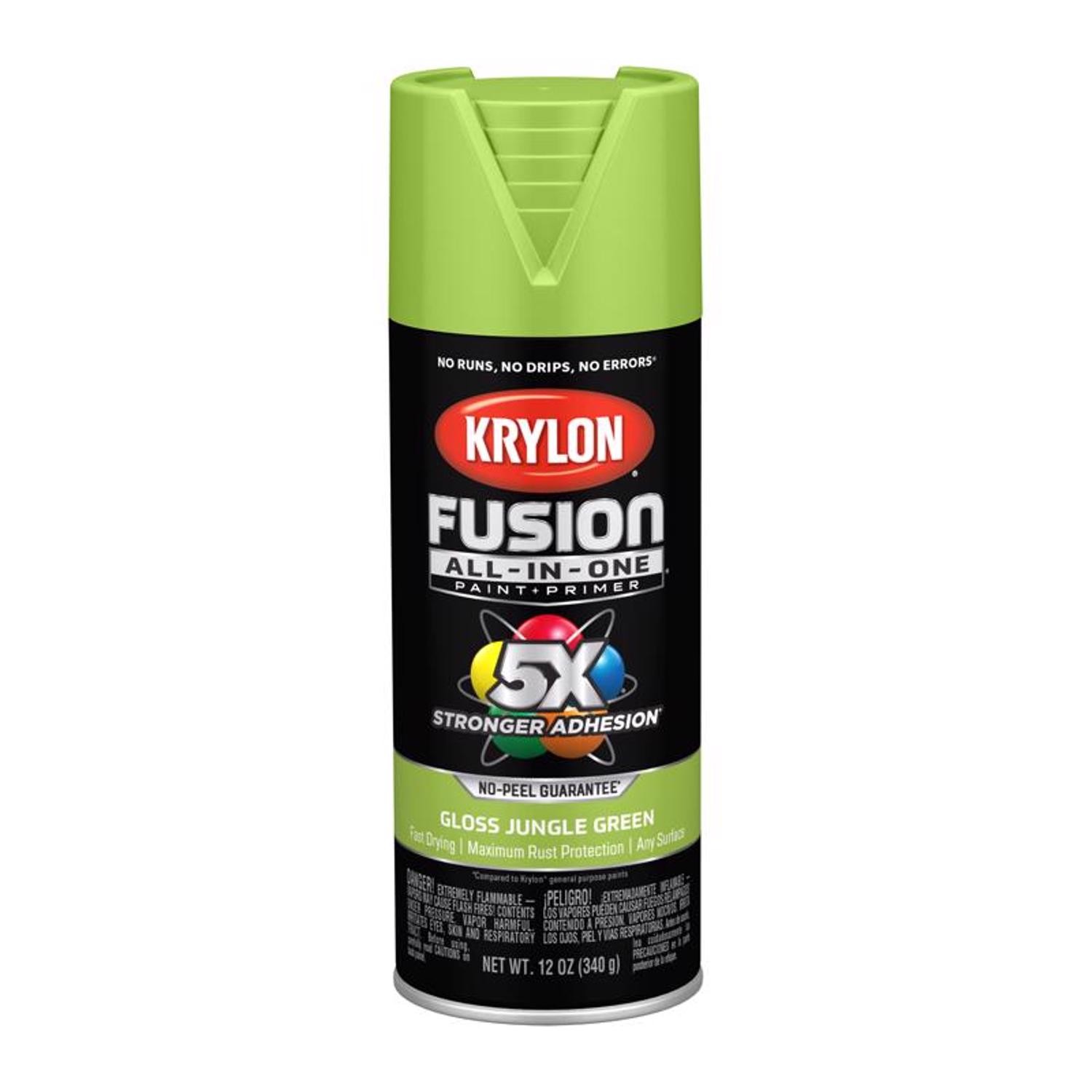 Krylon K02712007 Gloss Jungle Green Fusion Spray Paint 12 oz. (Pack of 6)