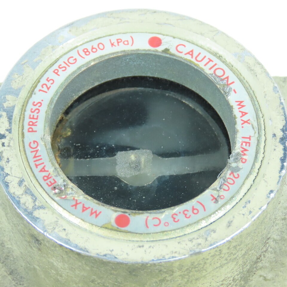 Midwest 350SS 1-1/4″ NPT Stainless Sight Flow Indicator Glass 125 PSIG Max 200-Â
