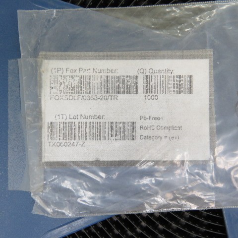 FOX_ELEC FOXSDLF/0368-20/TR Qty of 200 per Lot CRYSTAL,3.6864MHZ,20PF,SMD,LEAD