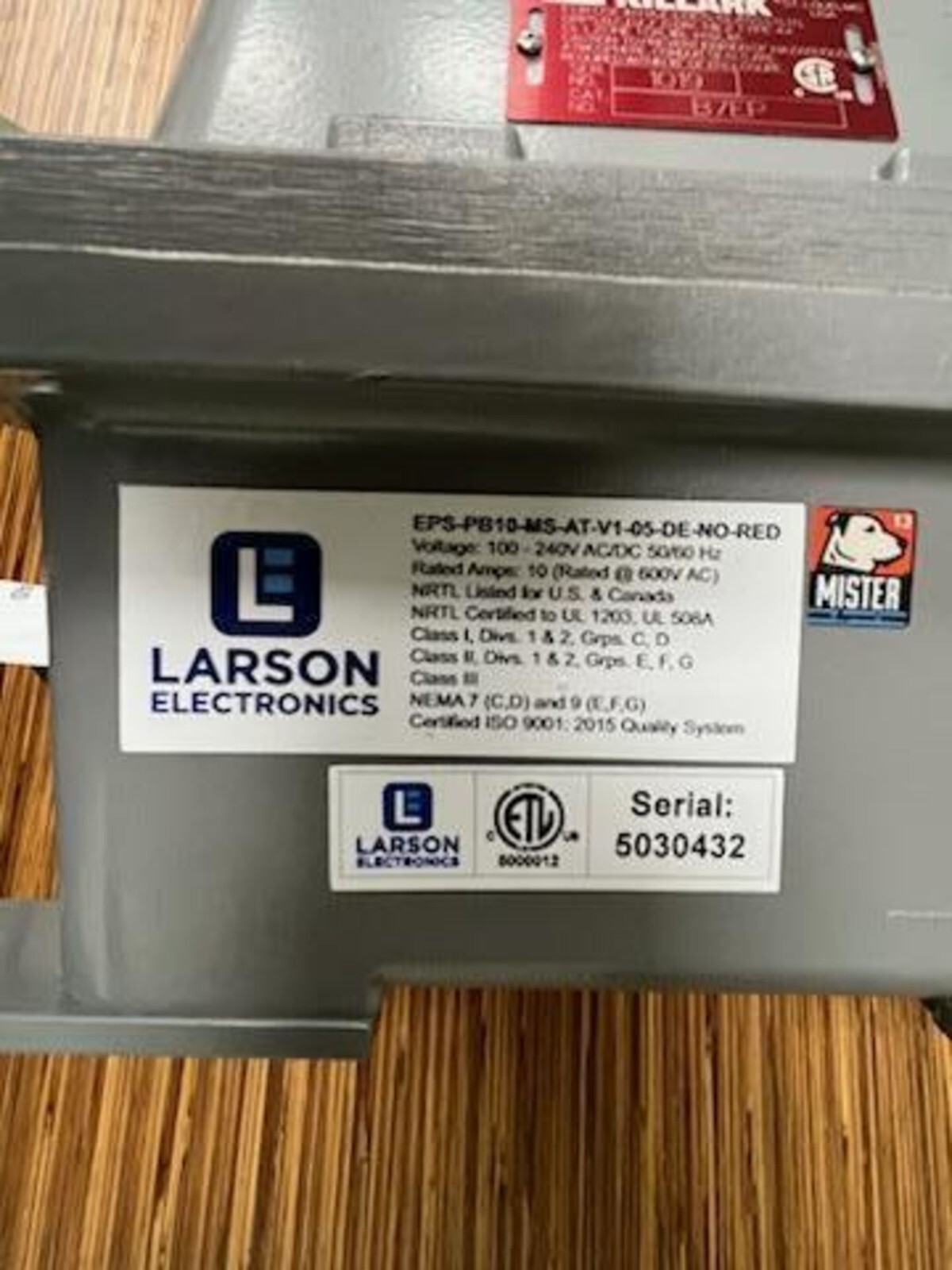 LARSON ELECTRONICS EPS-PB10-MS-AT-V1-05-DE-NO-RED 600VAC 10A