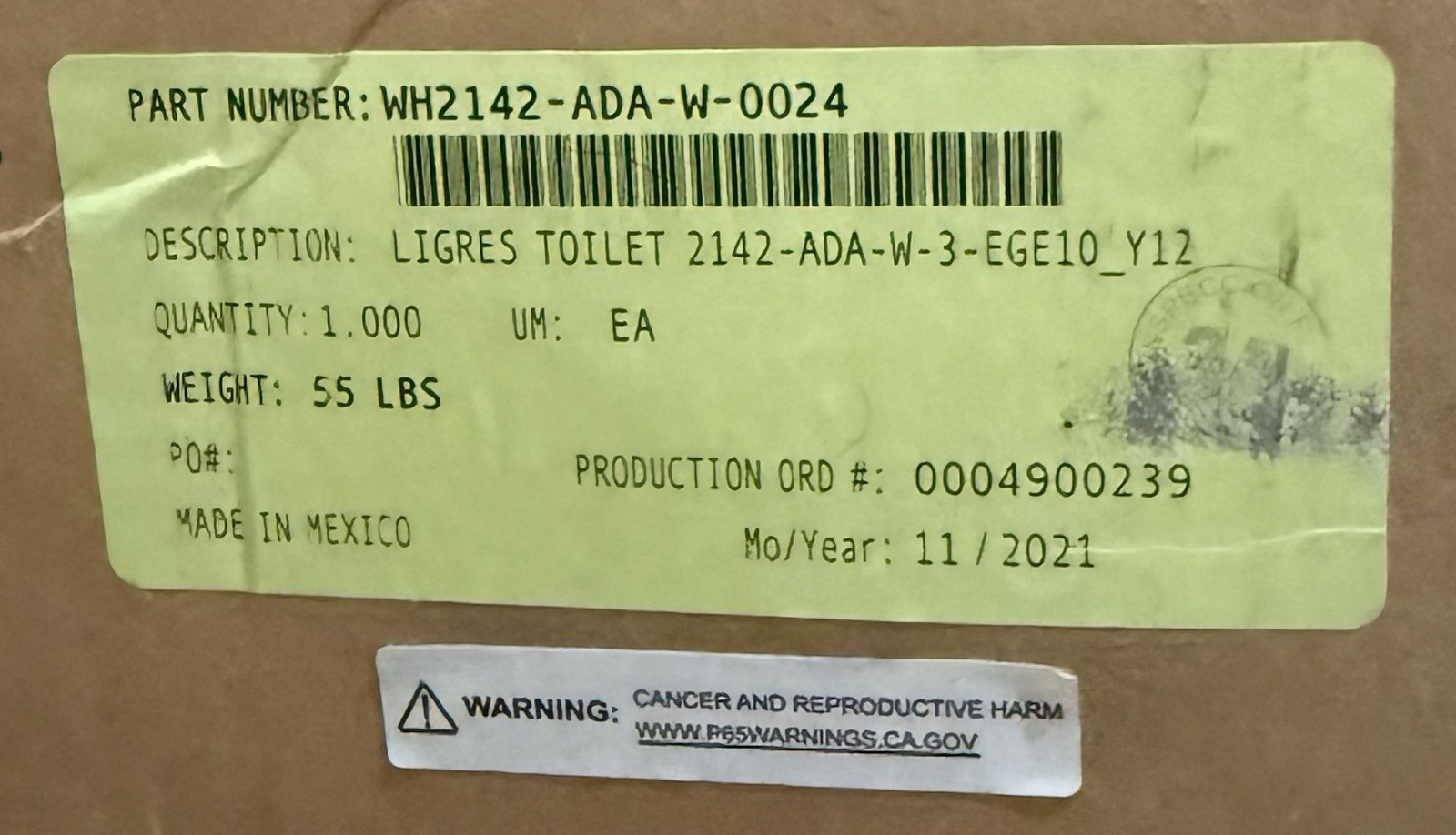 Acorn/Best care WH2124-ADA-W-0024 Ligature Resistant ADA Toilet
