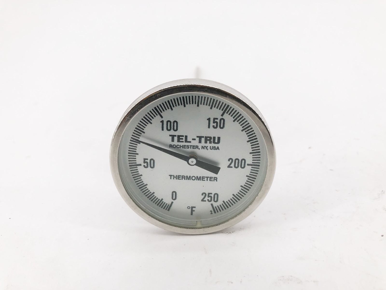 New Tel-Tru LT225R Temp Gauge 0-250 F 8″ Stem 304 GLS 150 CLP