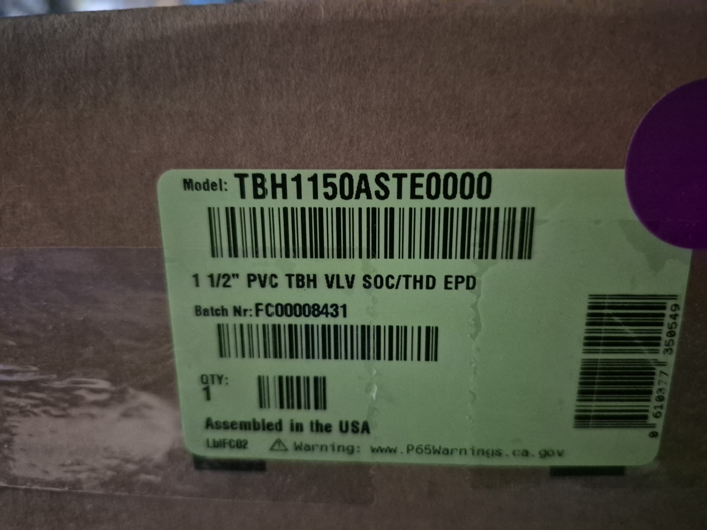 Hayward Flow Control Tbh1150aste0000 Ball Valve, True Union, 1-1/2″, Pvc/Epdm,