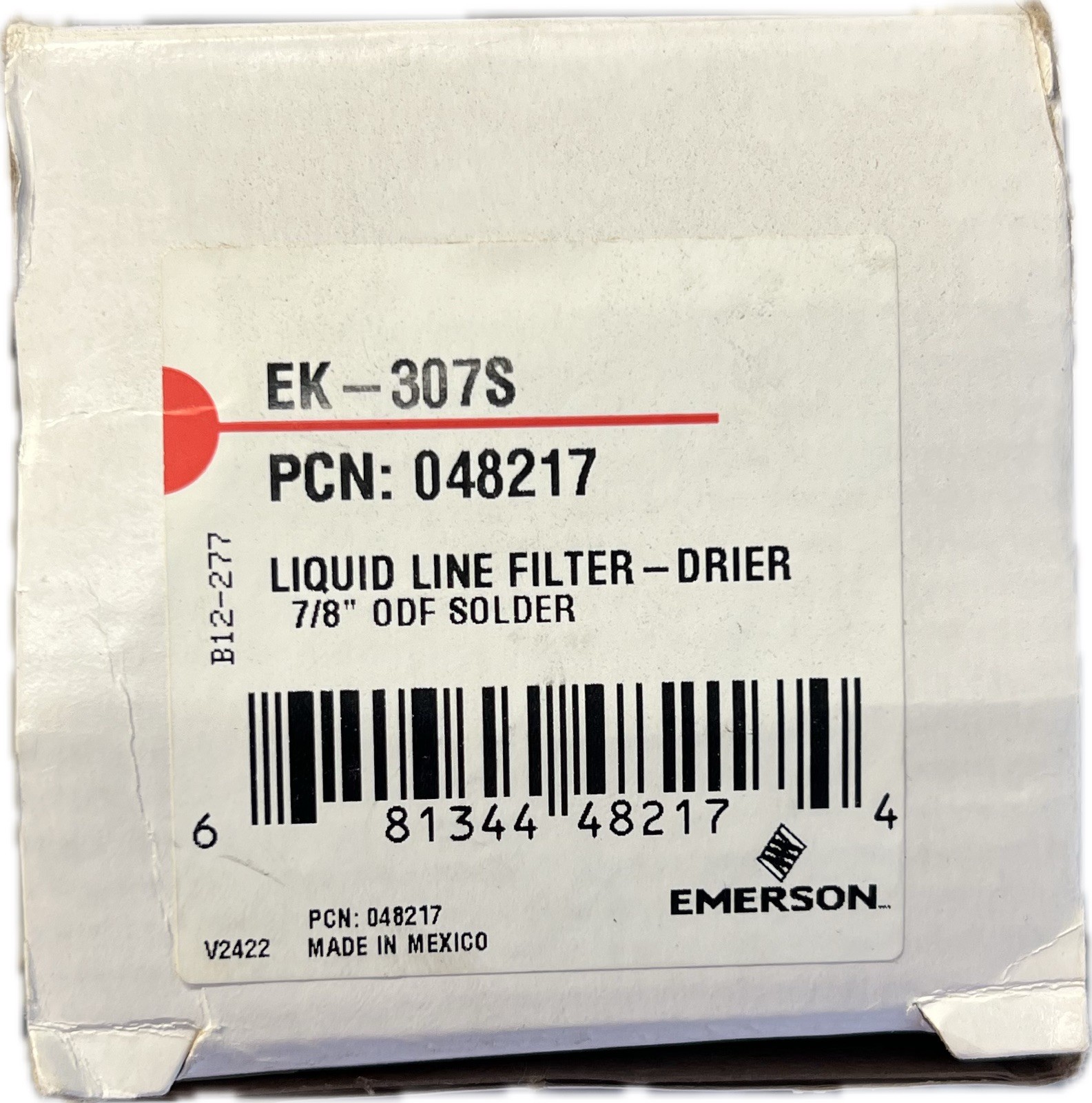 EMERSON EK-307S AIR CONDITIONER LIQUID LINE FILTER DRIERS 7/8″ ODF 048217