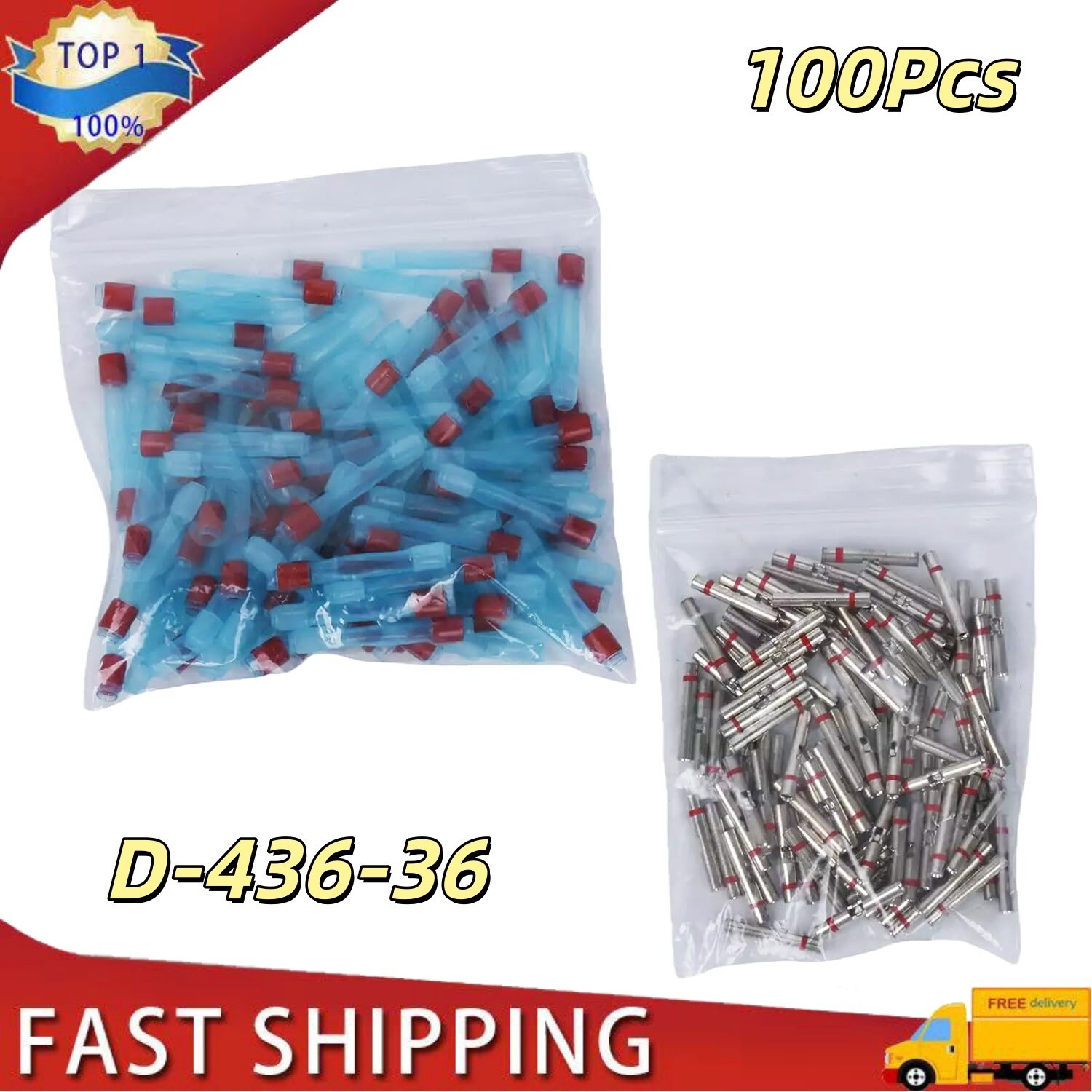 100Pcs pack Plastic Case Terminal Fits For 650074-000 650074000 D-436-36 D43636