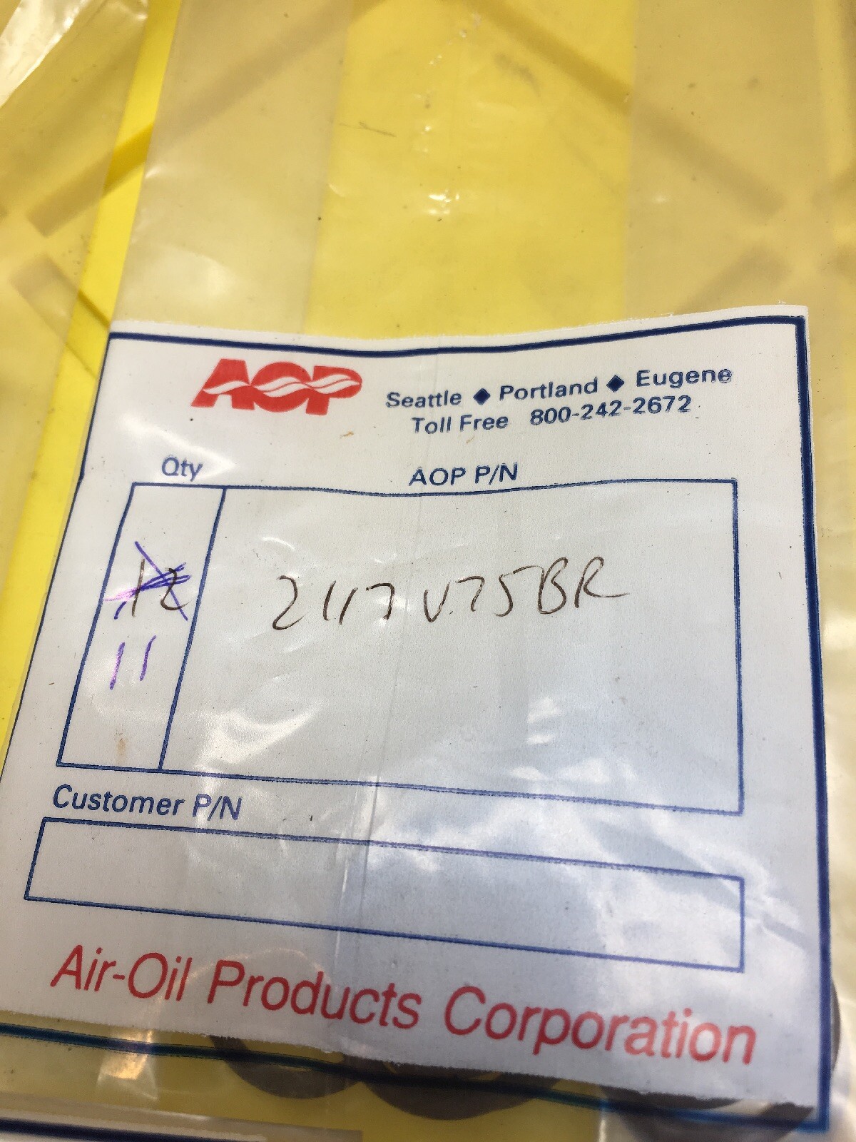 Air Oil Products AOP O-Ring Lot, 2027V75BR, 2113V75BR, 28774113, 2117V75BR.. New