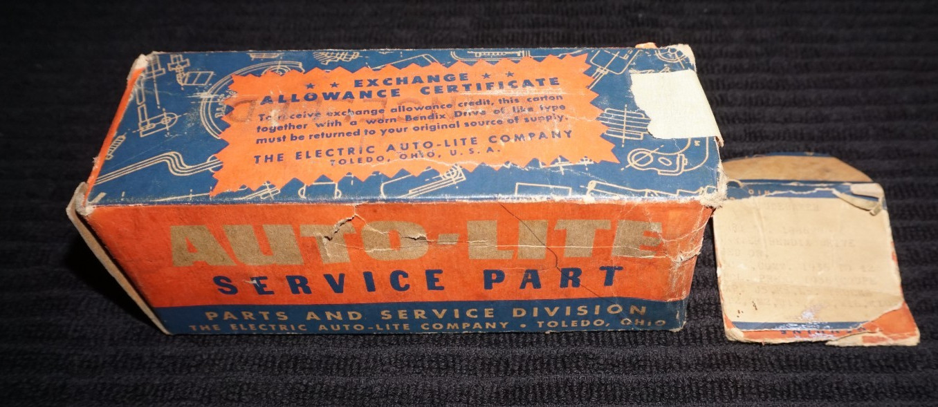 NOS Studebaker Starter Eclipse Bendix Drive 188628 9-Tooth Teeth Auto-Lite