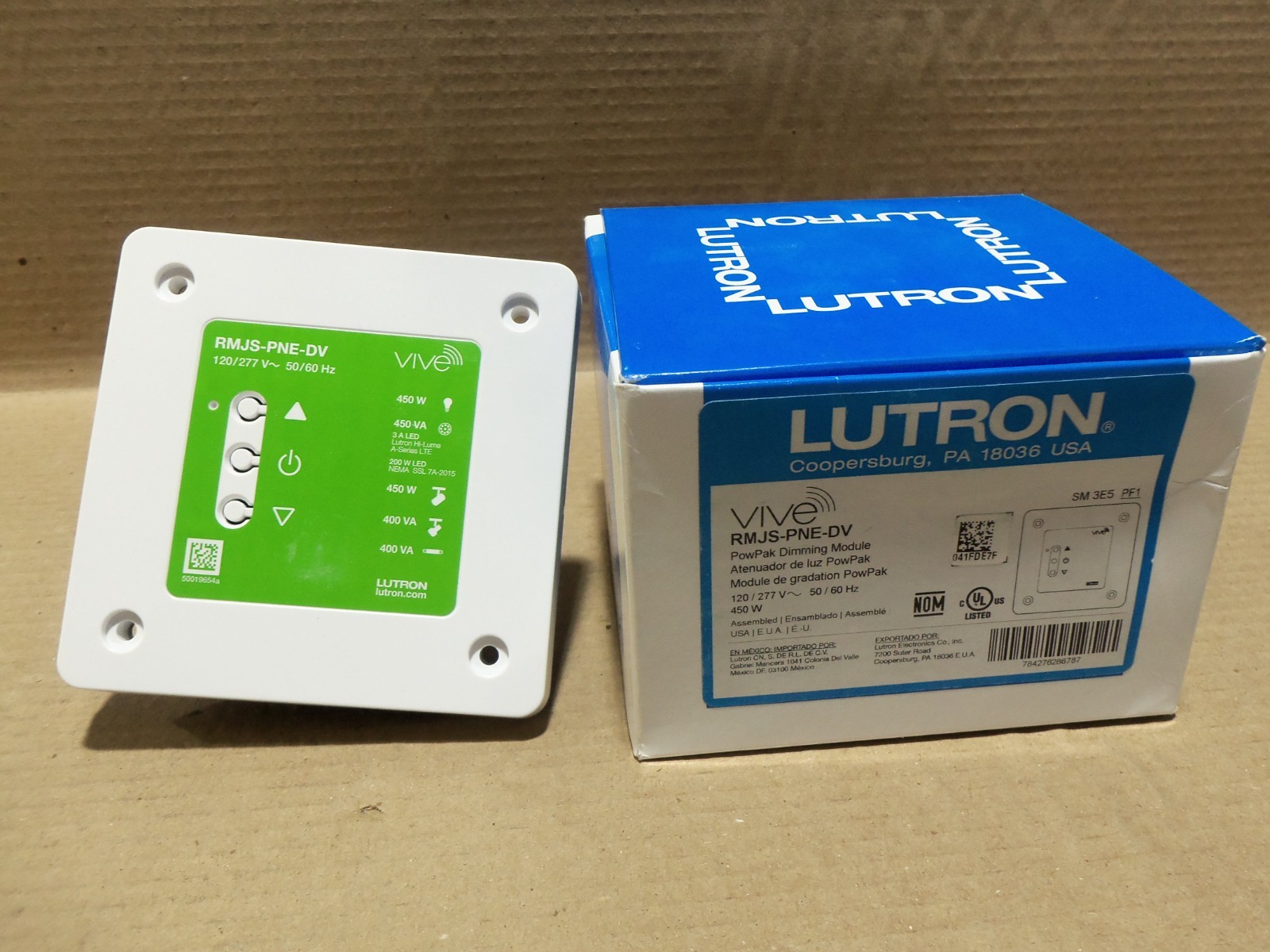 New Lutron RMJS-PNE-DV PowPak Dimming Module 120/277Vac 50/60Hz 450W