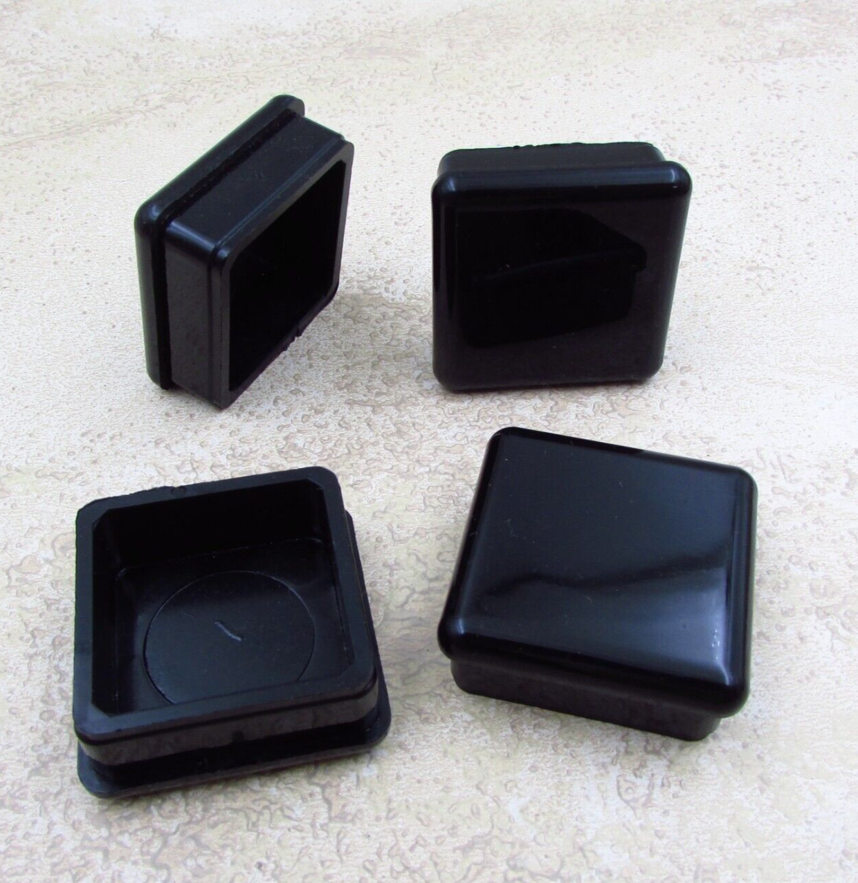 QTY 4 Black 1-1/2″ Inch OD, 1-3/8 ID, Square Tube End Cap Plastic Insert Plugs