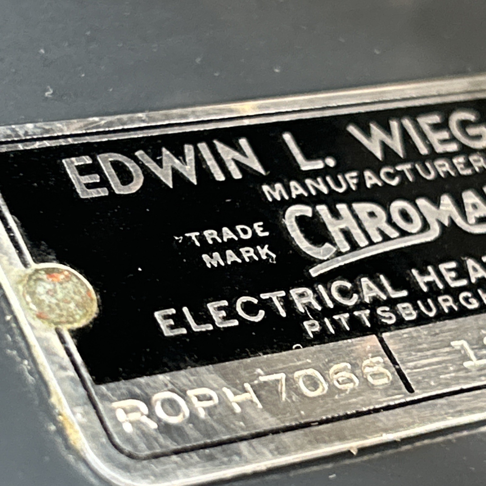 Vintage Edwin L. Wiegand Co CHROMALOX Electrical Hot Plate
