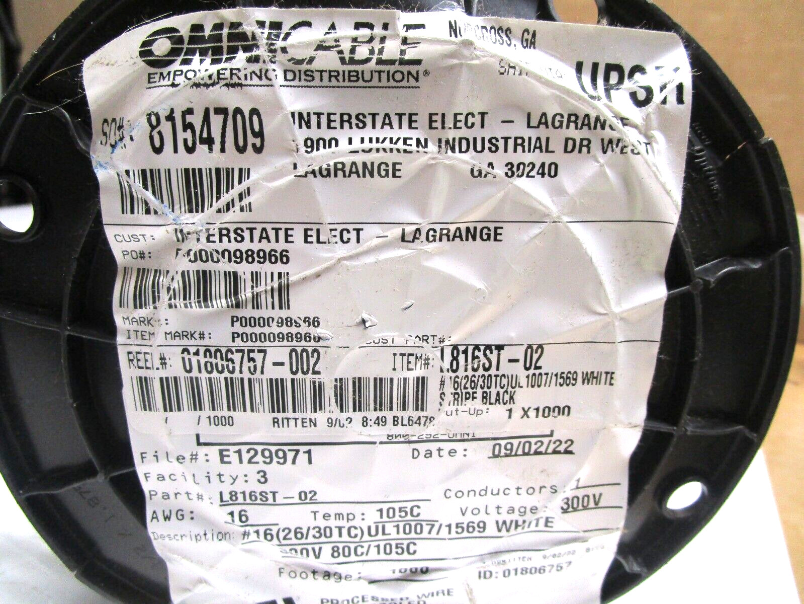 OMNICABLE L816ST-02 16AWG CONDUCTOR WIRE / 1000FT