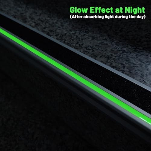 ZALNVEY 48-In Aluminum Stair Nosing Anti-Slip W/ Green Glow Strip 2-Pack