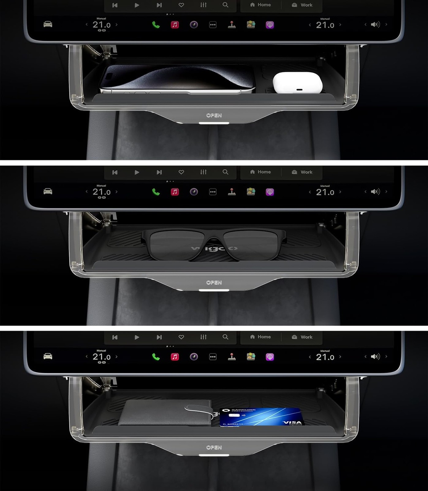 Wigoo Under Screen Organizer for Model Y 2019~2026, Including Model Y Juniper…