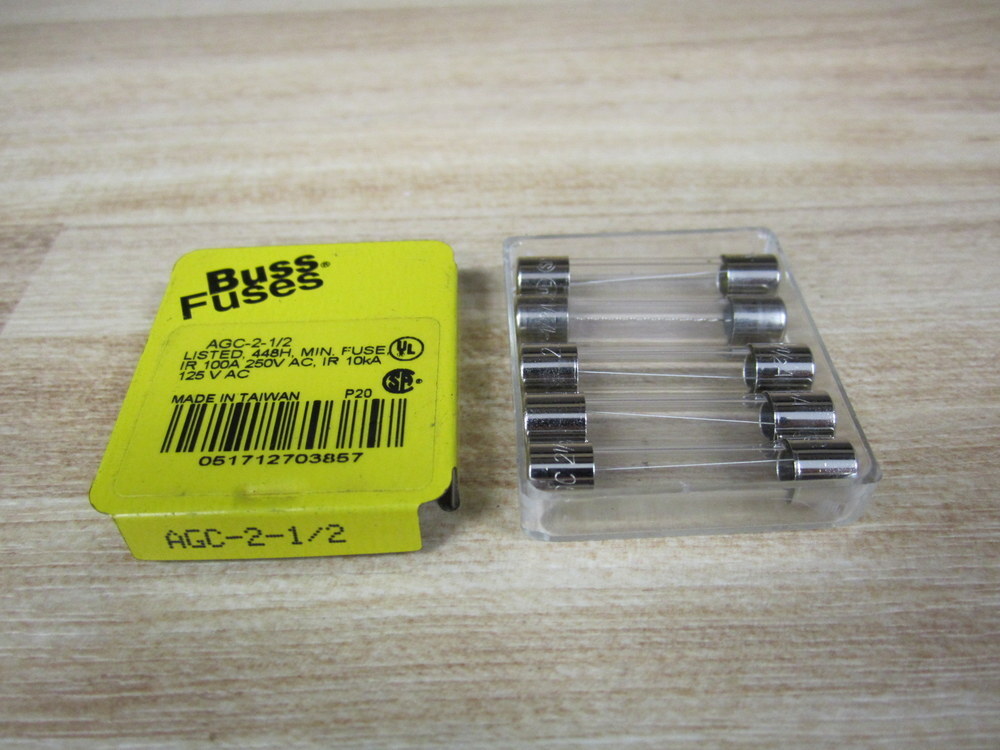 Buss AGC-2-1/2 Bussmann Fuse Cross Ref 4XH43 Jagged Wire (Pack of 30)