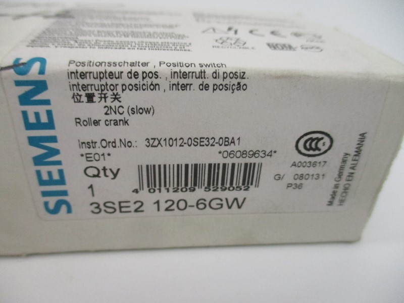 SIEMENS 3SE2120-6GW 230V 6A NSMP