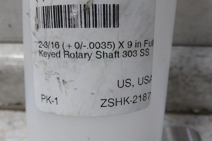Brand Name ZSHK-2187-09000-303SU 2-3/16 In Diameter 9 In L Keyed Rotary Shaft