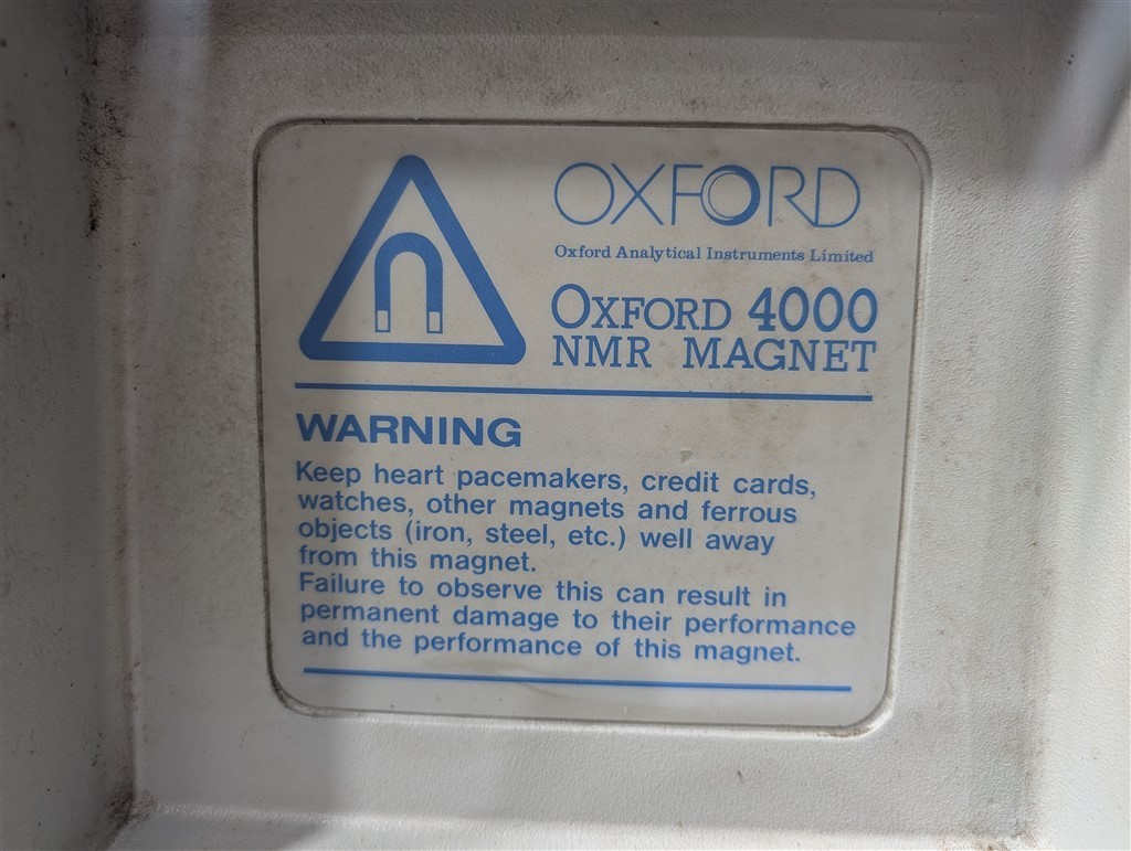 USED Oxford Analytical OXFORD 4000 NMR Nuclear Magnetic Resonance Magnet