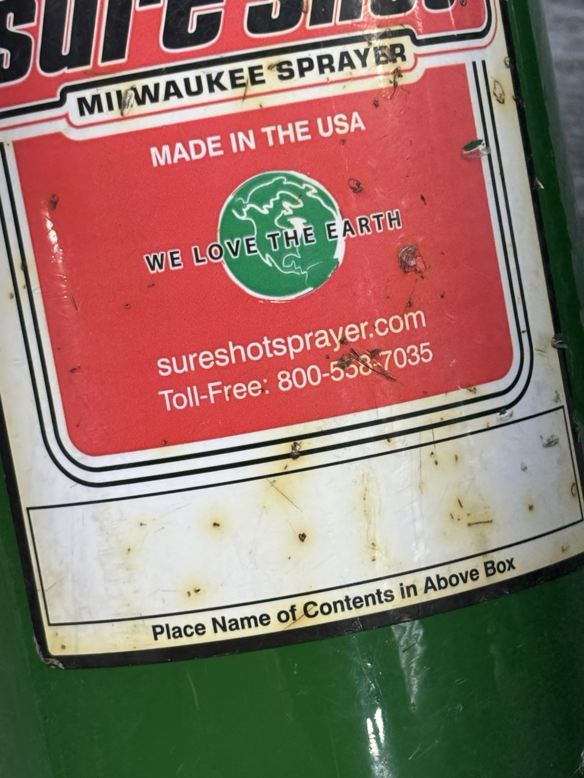 Sure Shot Milwaukee Sprayer USA Made Green Mechanic Shop Garden Garage Cleaner