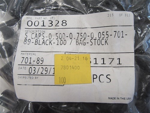 STOCKCAP VINYL SHORT CAPS 0.500″ X 0.750″ (BAG OF 100) BLACK 001328 MARINE