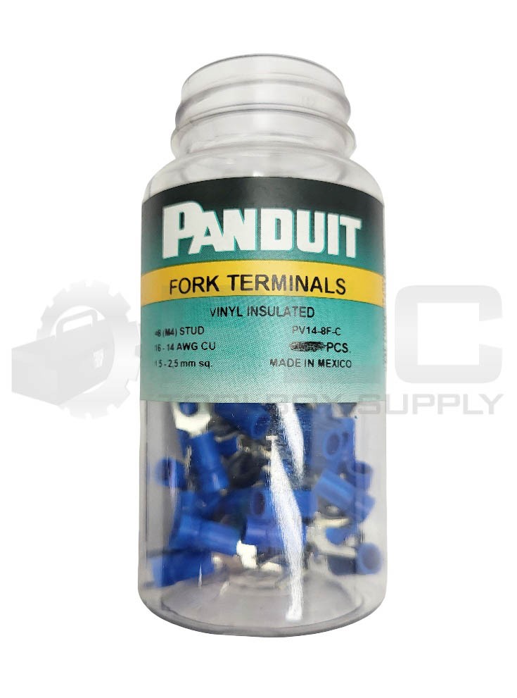 NEW LOT OF 95 PANDUIT PV14-8F-C FORK TERMINALS 16-14AWG