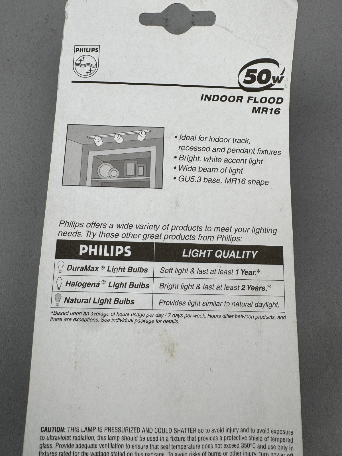 Lot of 3 PHILIPS MR16 Halogen Bulbs 50W Indoor Flood 12V 2000h GU5.3 Brand New