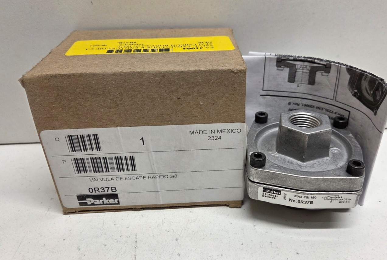 NEW IN BOX! PARKER 3/8″ QUICK EXHAUST VALVE 0R37B