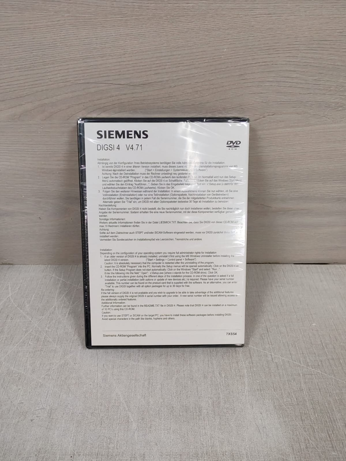 SIEMENS DIGSI4 V4.71 7XS5400-0AA00 BASIS CD-VERSION OPERATIING PROG.FOR SIPROTEC