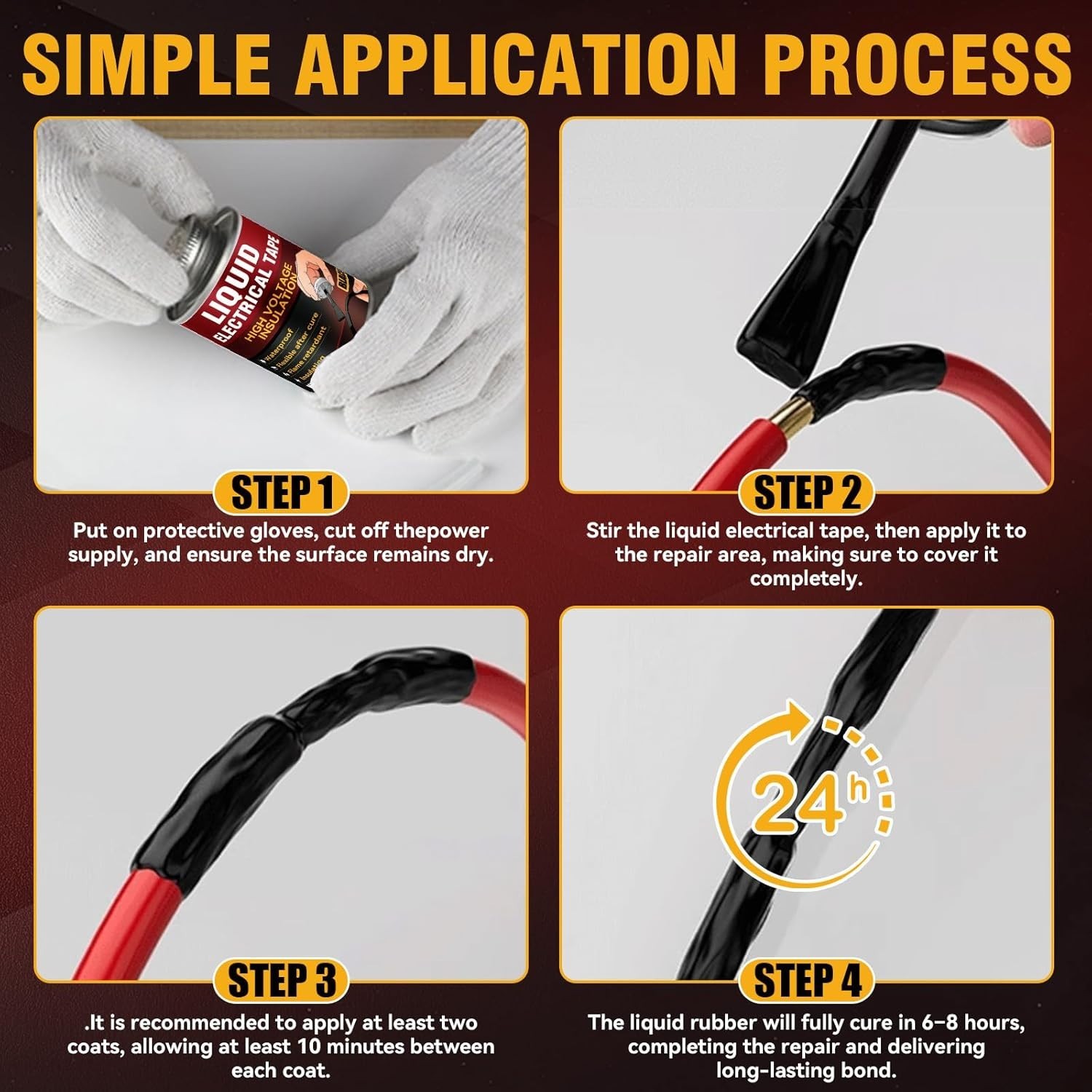 Liquid Electrical Tape – Black Liquid Wire Insulation, Waterproof & Heat Resista