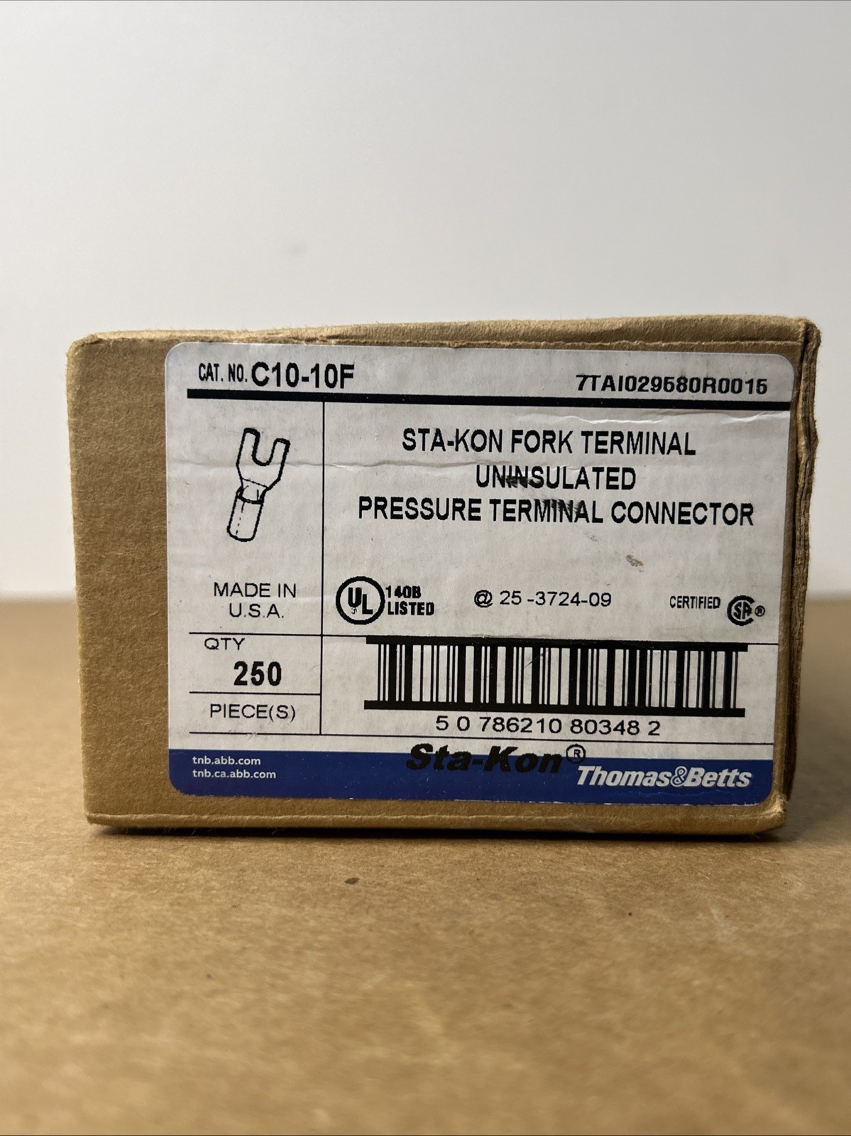 Sta-Kon C10-10F Fork Terminal 250 Piece