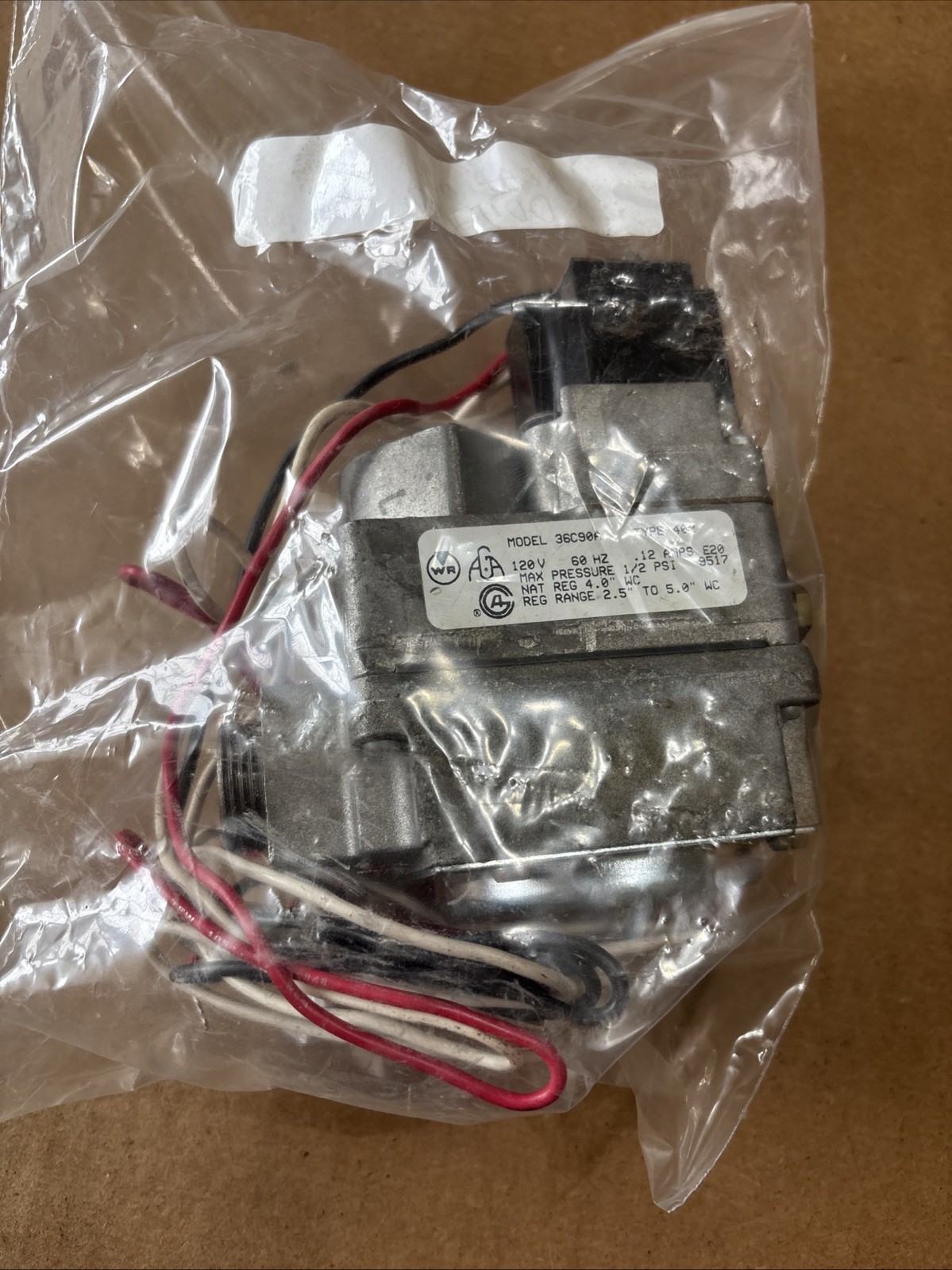 GAS VALVE NAT/LP 3/4 120V 36C90A