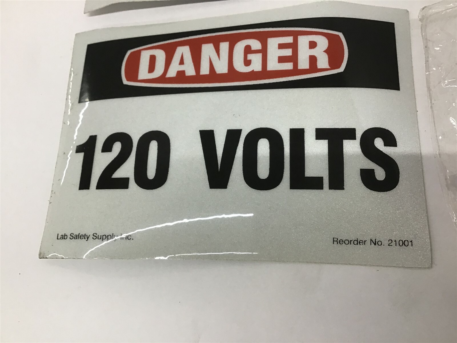 Lab Safety Supply 21001 Danger 120 Volt Sticker 3 1/2″ by 5″ Lot Of 5