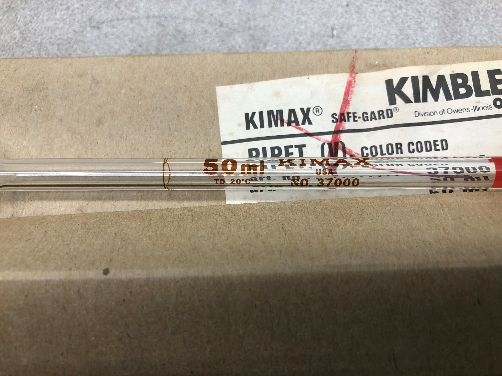 NEW IN BOX OF 6 KIMBLE SAFE-GUARD 50 ML PIPET 37000