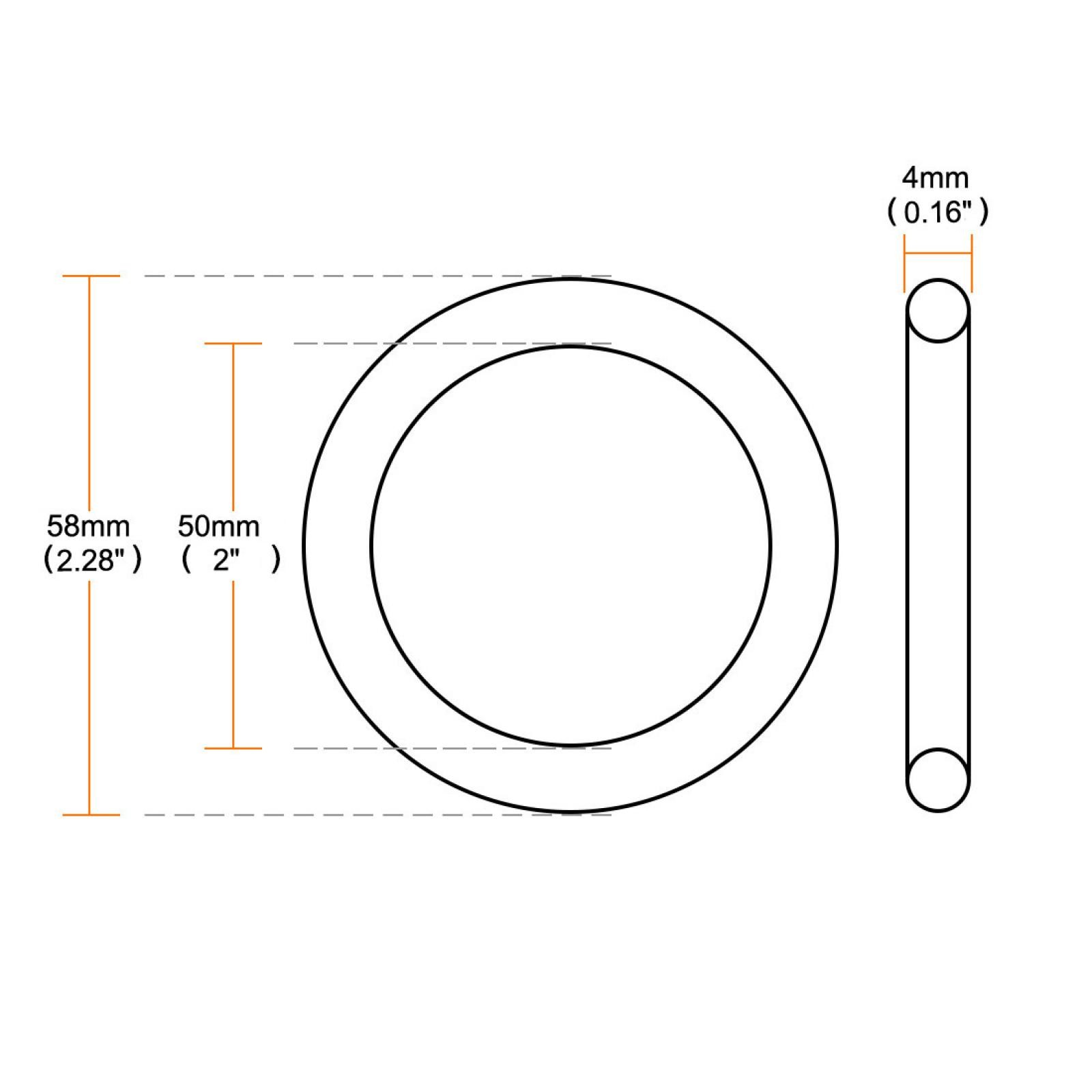 10Pcs 58mm x 50mm x 4mm Mechanical Rubber O Ring Oil Seal Gaskets Black