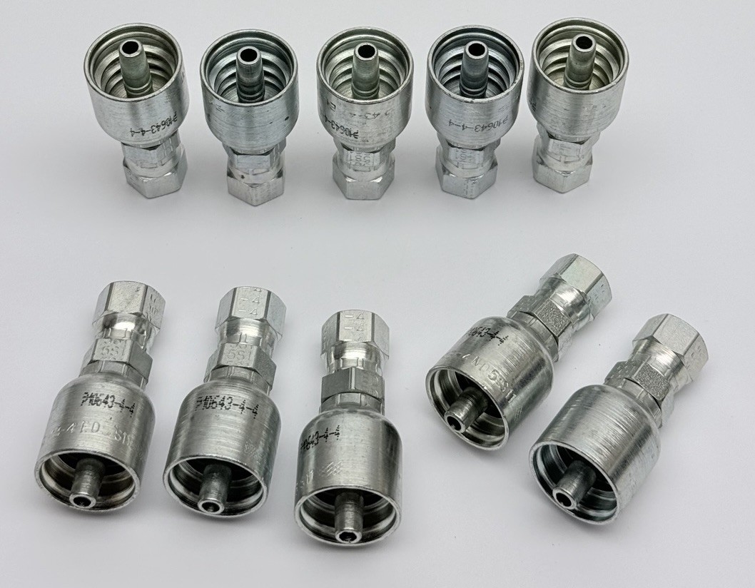 Lot Of 10, Parker 10643-4-4 Crimp Style Hose Fitting, 43 Series