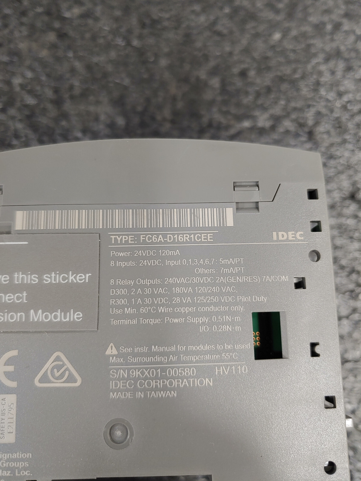 IDEC MICROSMART FC6A-D16R1CEE PLC 16IO 24VDC Relay