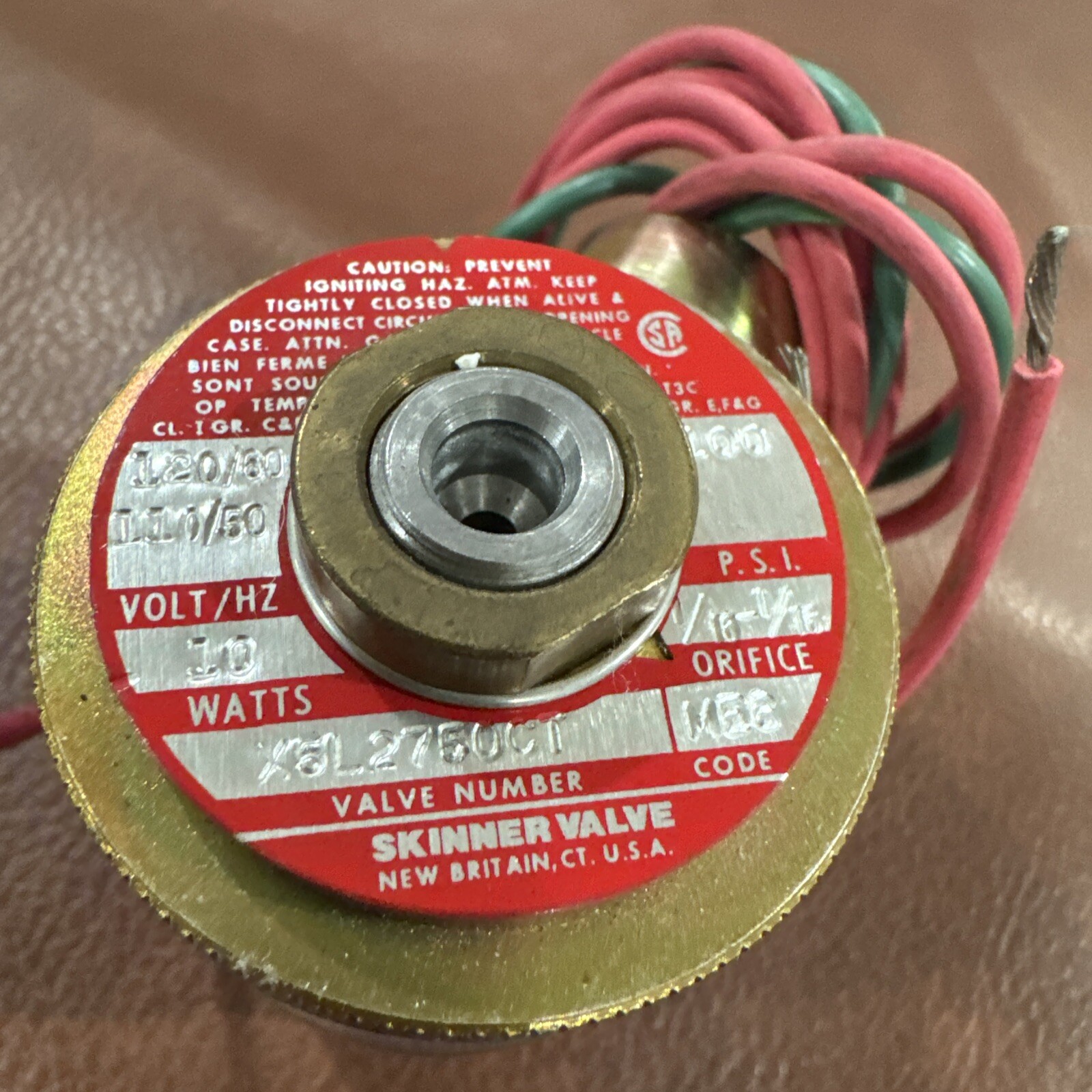 SKINNER ELECTRIC Valve Solenoid X5L2750CT 110/120V 100PSI orifice 1/16″ #GLB-2-5